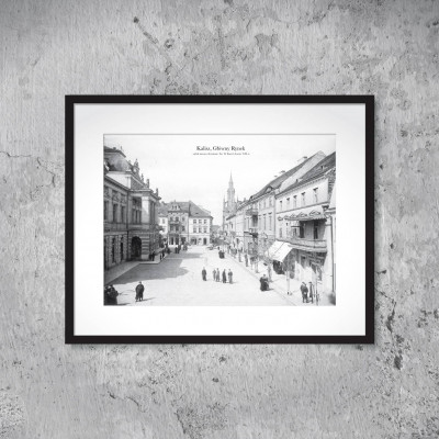 "Rynek Głowny w Kaliszu" - reprint w ramie 50 cm x 40 cm